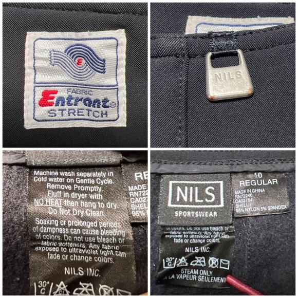 Nils High Waisted Ski Snowboard Pants Entrant Stretch SIZE 10 Black Ankle Zip - Picture 4 of 12